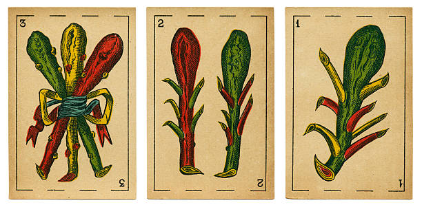 istock Bastos one two three Spanish playing card baraja 19th century 486168878