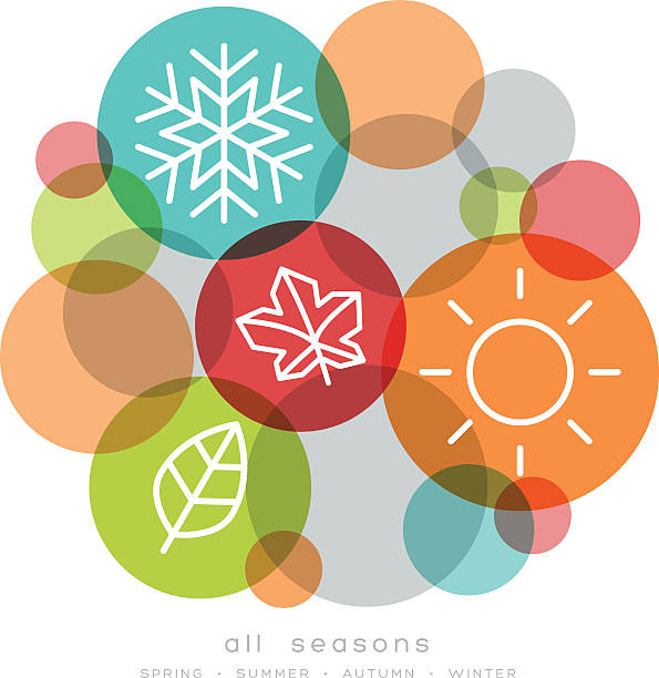 four seasons icon symbol vector vector art illustration