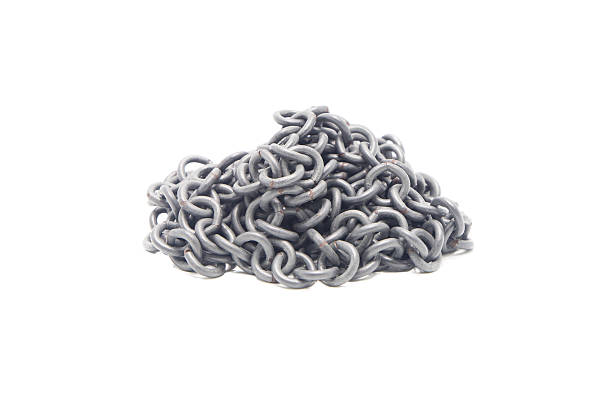 istock Steel chain isolated on white 486169803