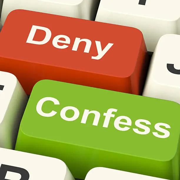 Photo of Confess Deny Keys Shows Confessing Or Denying Guilt Innocence