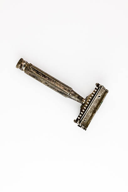 istock Safety razor isolated on a white background - Macro 486170567