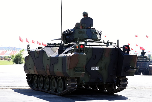Ankara, Turkey - August 27, 2015: Turkish army is preparing for the Turkish Victory Day celebrations, which will be held on 30th of August.