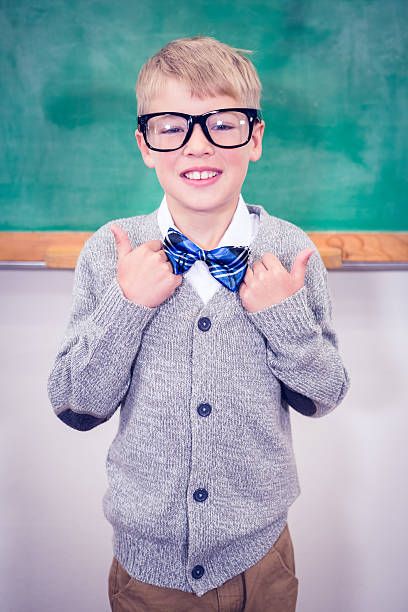 istock Smart student wearing bow tie and glasses 486172850
