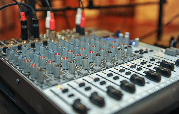 istock audio mixer, music equipment. recording studio gears 486184900