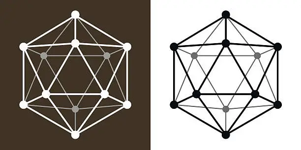 Vector illustration of Icosaedro Wire Transparent Shape