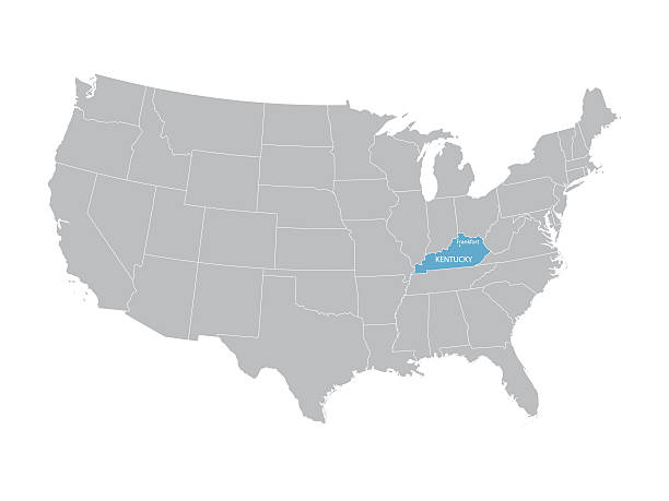 map of United States with indication of Kentucky vector map of United States with indication of Kentucky frankfort kentucky stock illustrations