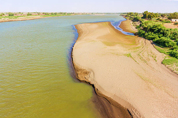 Blue Nile river from the bridge in Wad Madani Blue Nile river as seen from the bridge in Wad Madani in Sudan blue nile stock pictures, royalty-free photos & images