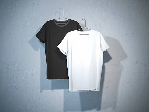 istock Front sides of two blank t-shirts 486193490