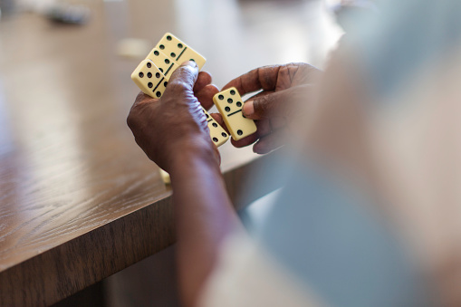 Closeup of domino game