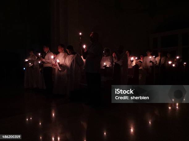 Easter Vigil Mass At Manila Cathedral Stock Photo - Download Image Now - Candle, Catholicism, Church