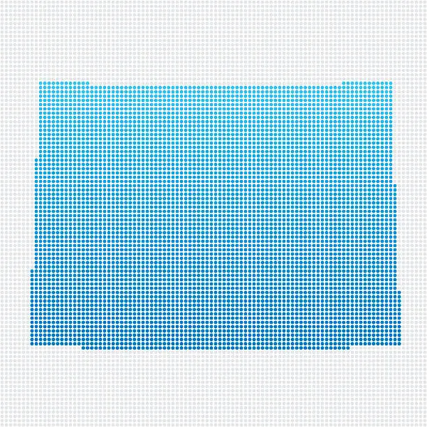 Vector illustration of Colorado Map Blue Dot Pattern