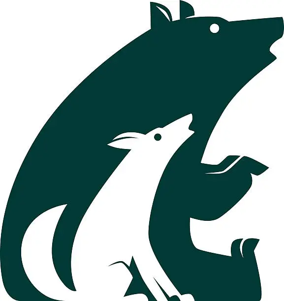 Vector illustration of wolf and bear symbol