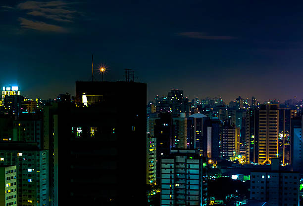 night view of buildings in São Paulo/Regional2014 stock photo