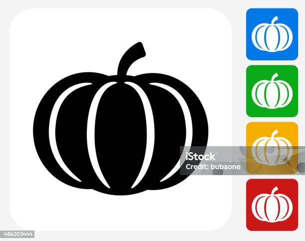 Pumpkin Icon Flat Graphic Design Stock Illustration - Download Image Now - Pumpkin, Icon Symbol, Vector