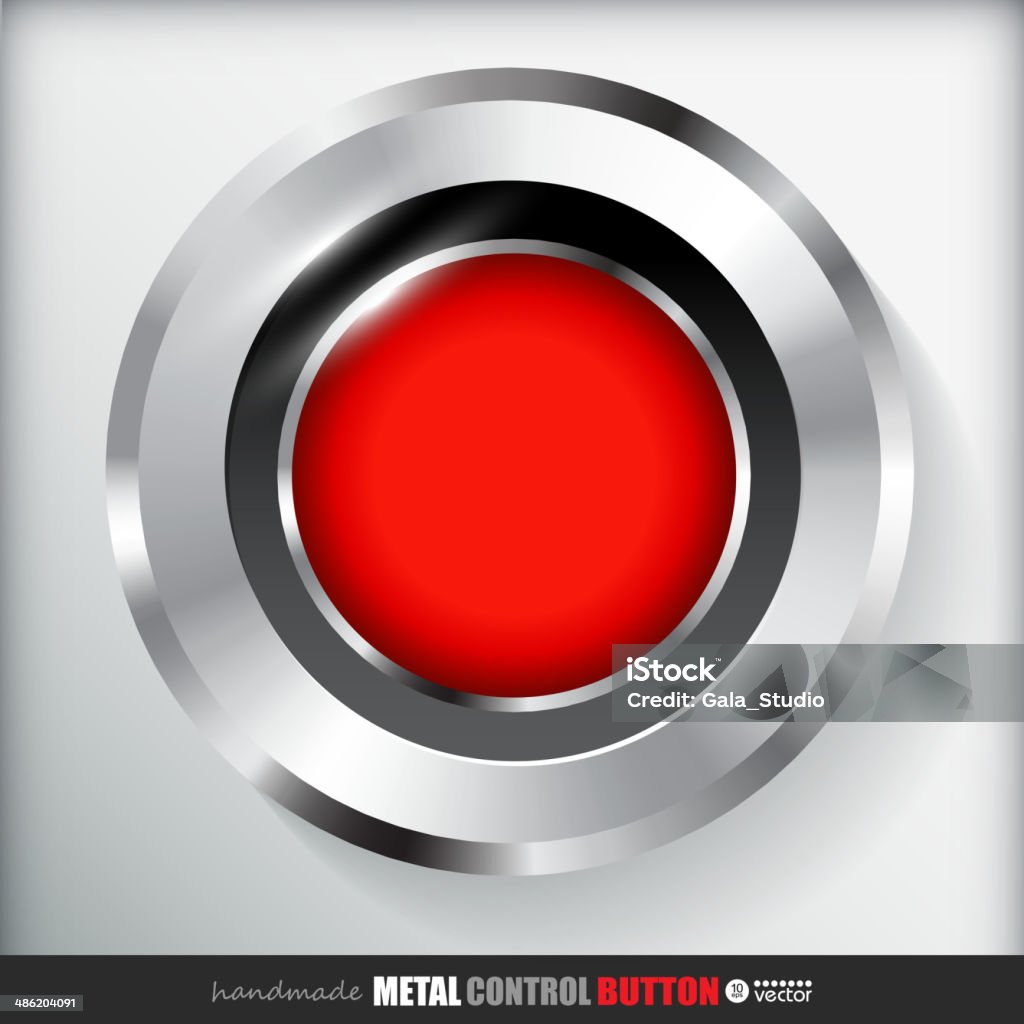 Círculo Metal botão de gravação - Royalty-free Aplicação móvel arte vetorial