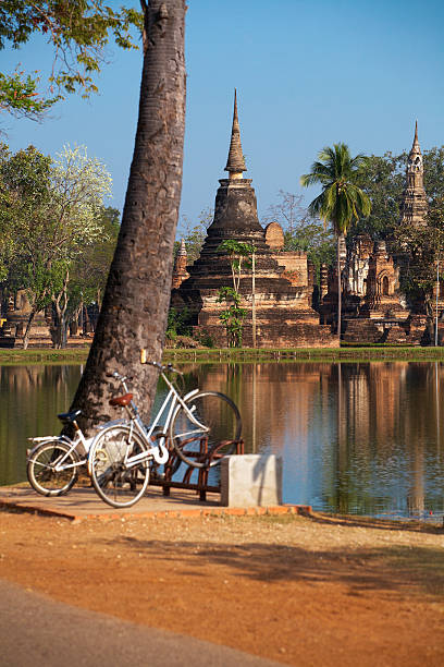 istock bicycle parking and old pagoda 486204581