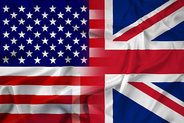 istock Waving USA and UK Flag 486206271