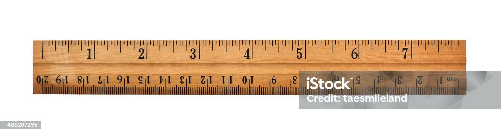 wood ruler isolated over a white background Ruler Stock Photo