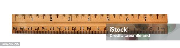 Wood Ruler Isolated Over A White Background Stock Photo - Download Image Now - Ruler, Wood - Material, Education