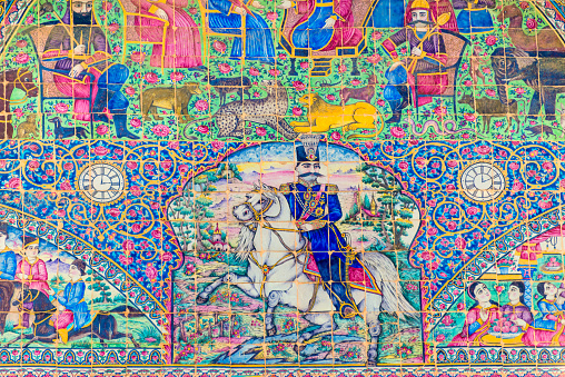 Beautiful Iranian tile work at Eram Garden, Shiraz, Iran