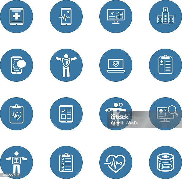 Medical Health Care Icons Set Flat Design Stock Illustration - Download Image Now - 2015, Accidents and Disasters, Assistance