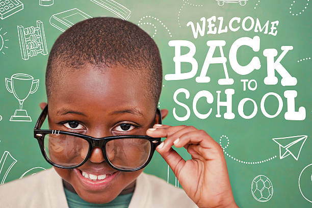 istock Composite image of cute pupil tilting glasses 486225810