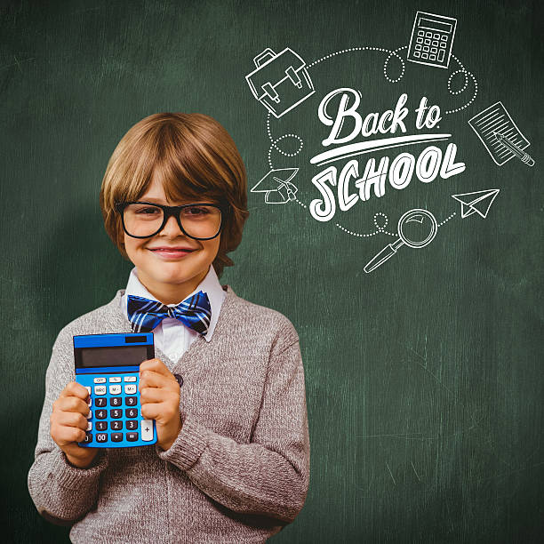 istock Composite image of pupil with calculator 486230770