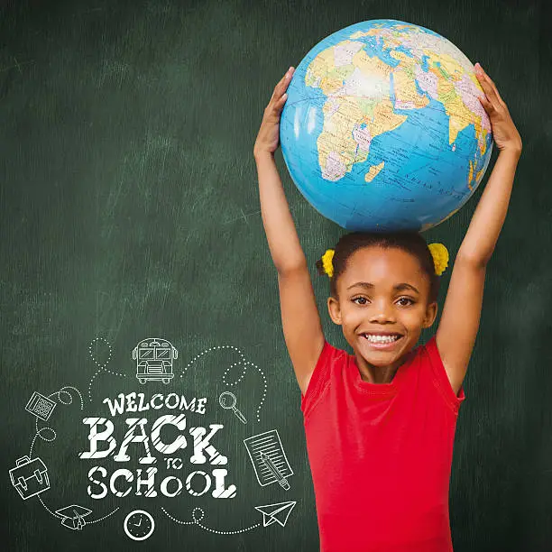 Photo of Composite image of pupil holding globe