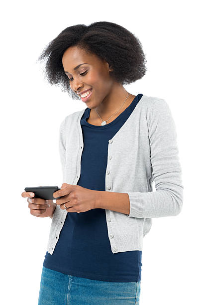 istock African Woman With Mobile Phone 486235477