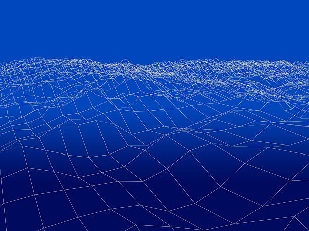 istock 3D wireframe of contour swirl 486236609