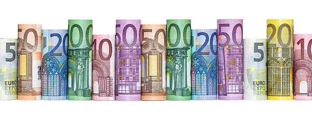 Photo of Euro Money Banknotes Rolled