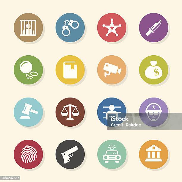 Justice And Law Icons Color Circle Series Stock Illustration - Download Image Now - Circle, Icon Symbol, Judgement