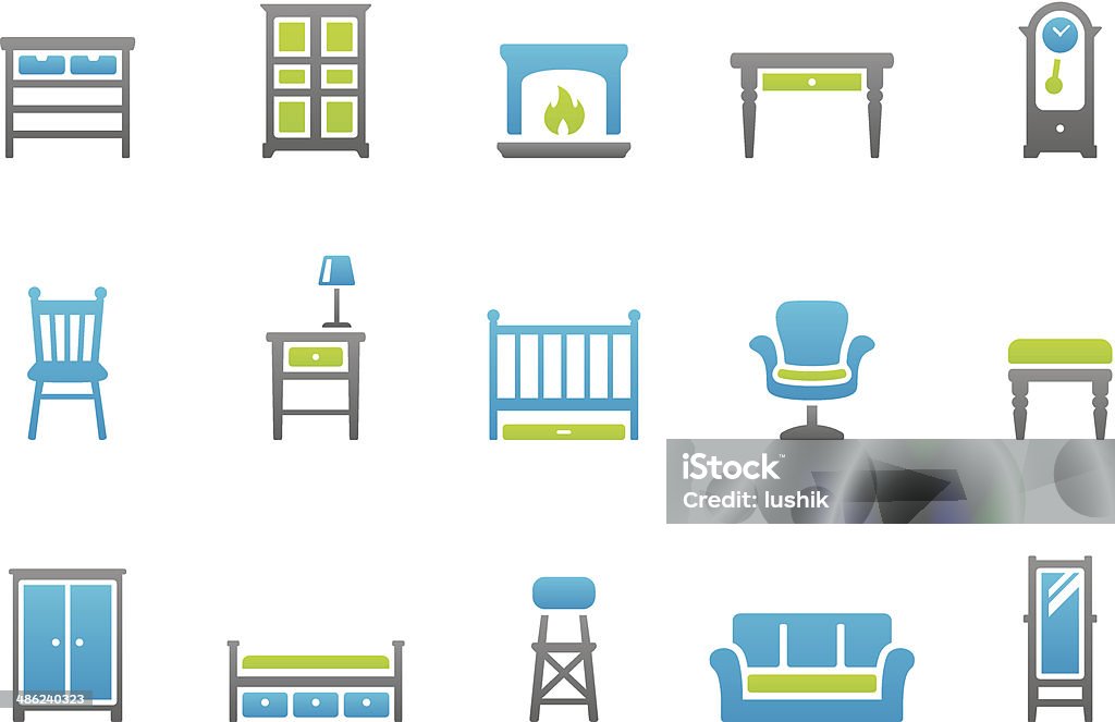 Stampico icons - Home Interior 70 set of the Stampico collection - Home Interior icons. Icon Symbol stock vector