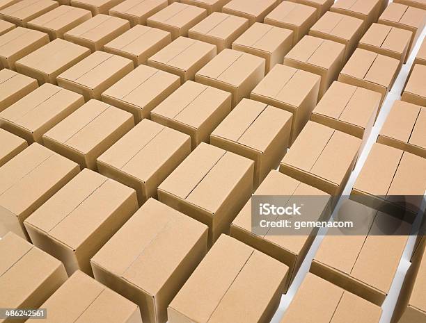 Arranged Cardboard Boxes Stock Photo - Download Image Now - Arrangement, Backgrounds, Box - Container