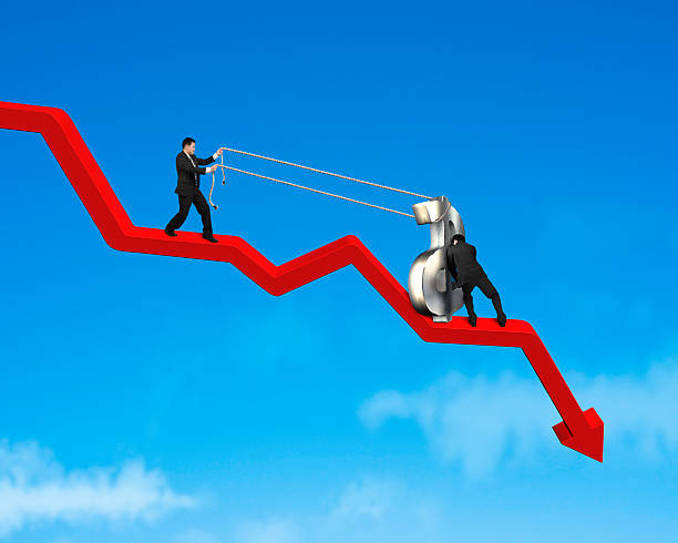 istock Cooperating to moving up money symbol on red arrow 486242881