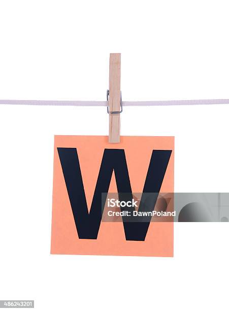 Letter W Stock Photo - Download Image Now - Adhesive Note, Alphabet, Back to School