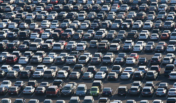 Massive Parking Lot stock photo