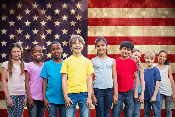 istock Composite image of happy friends playing in the park 486249706