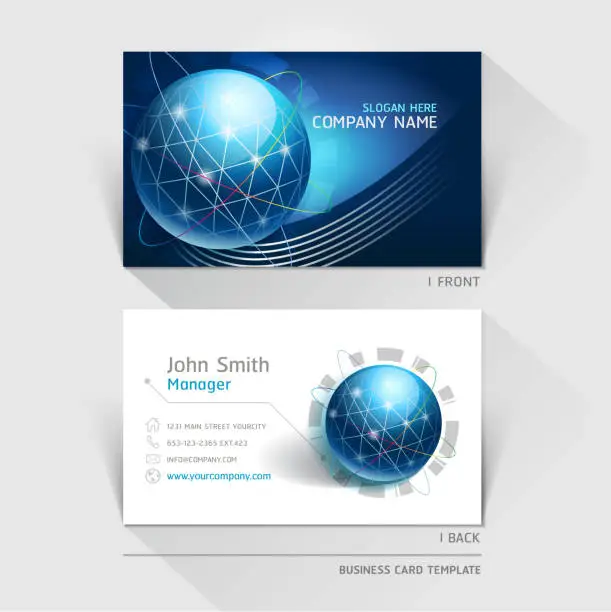 Vector illustration of Business card technology background.