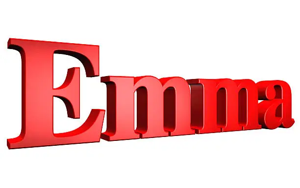 Photo of 3D Emma text on white background