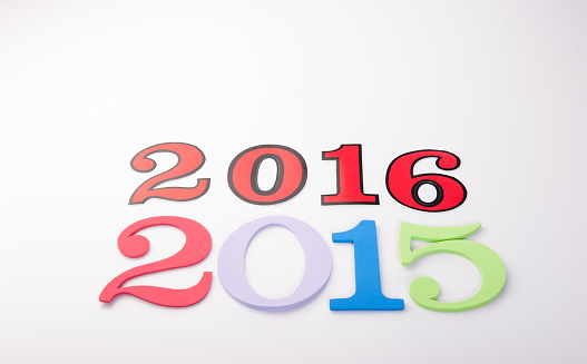 2016 Happy New Year with Colorful Numbers.