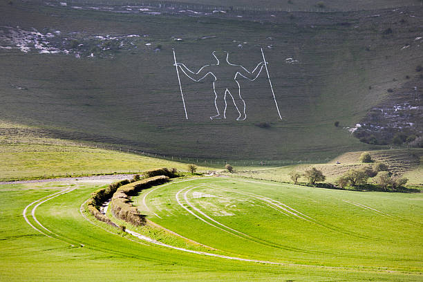 Long Man of Wilmington.  It is a type of geoglyph usually designed to be seen from afar rather than above.Some of these figures can trace their roots back to the Celts.