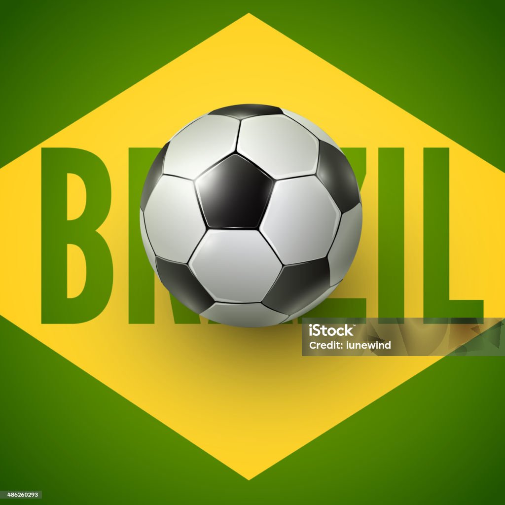 Bola de futebol Brasil 2014 - Vetor de Evento de futebol internacional royalty-free