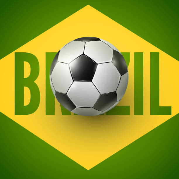 Soccer ball of Brazil 2014 vector art illustration