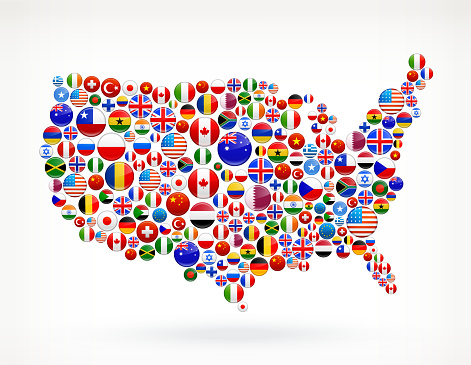 Usa Map World Flags Royalty Free Graphic Stock Illustration - Download