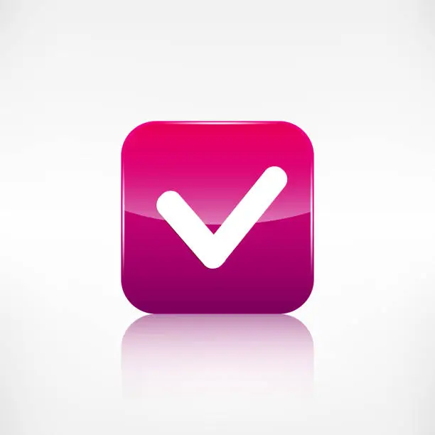 Vector illustration of Accepr icon. Yes, ok symbol. Application button.