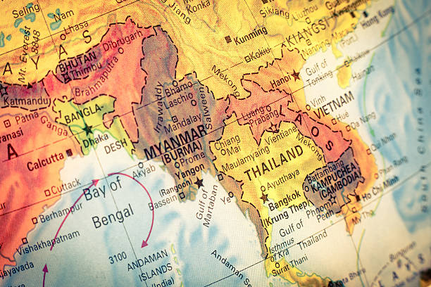 istock Map of Thailand and Laos. Close-up image 486263322
