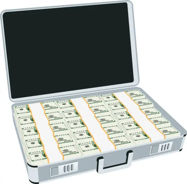 Vector illustration of Money Briefcase