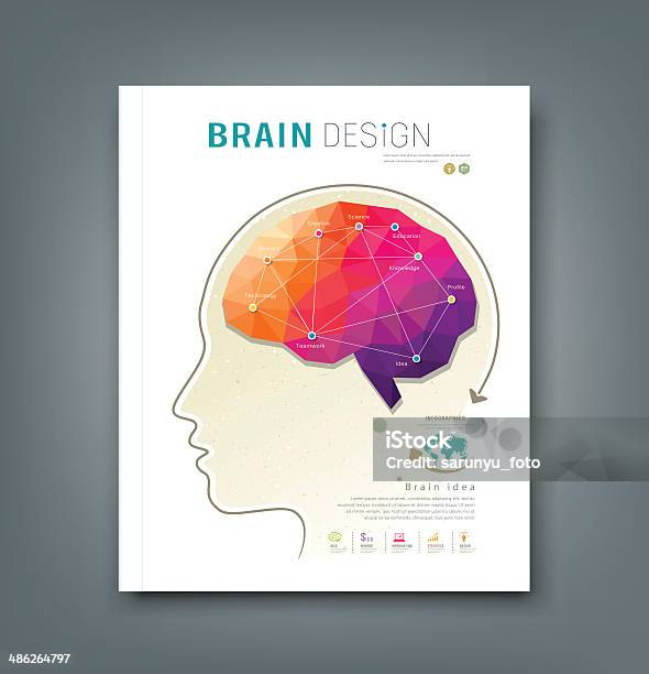 Zeitschrift Schädel Mit Gehirn Für Businessdesign Stock Vektor Art und mehr Bilder von Abstrakt - Abstrakt, Betrachtung, Bildhintergrund