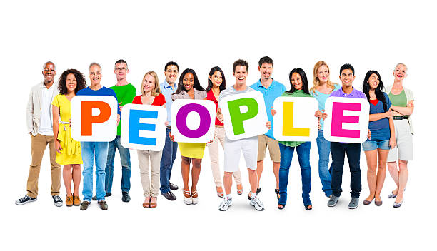istock Multi-Ethnic Group Of People Holding Alphabet To Form People 486265105